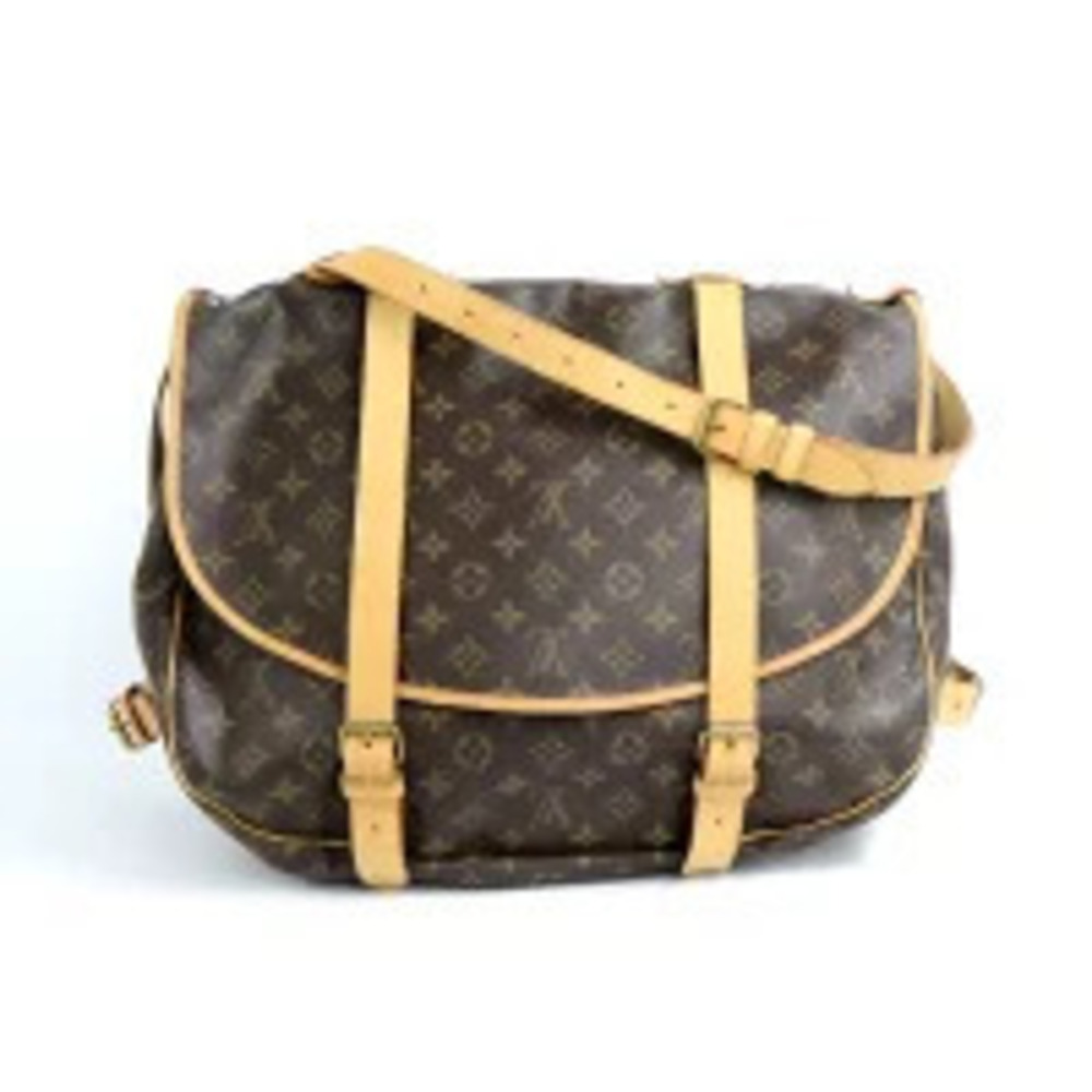 Louis Vuitton Leather Bag Monogram Shoulder Saumur